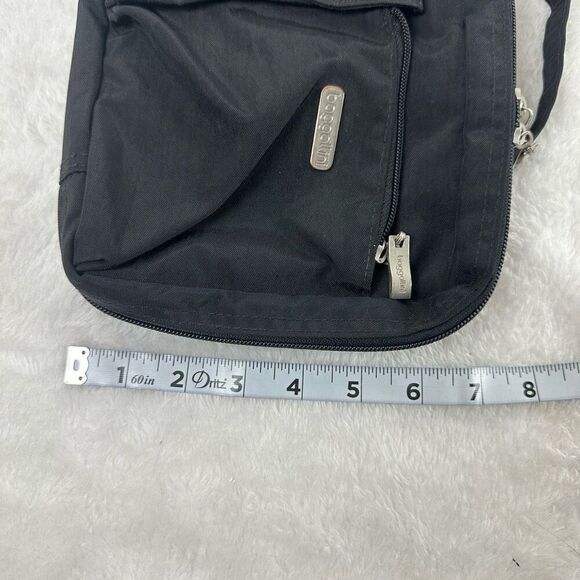 Baggallini Multicompartment Mini Crossbody Bag Purse Solid Black Nylon Travel - Picture 9 of 10